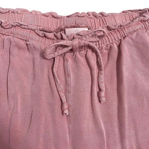 Knox Rose Blush Pink High Waisted Drawstring Pull On Shorts Women’s Small Pocket - Picture 3 of 6